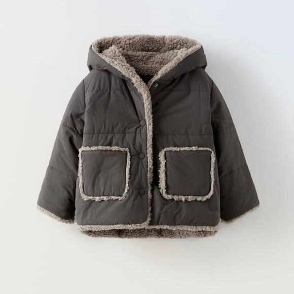 JACKET WITH FAUX SHEARLING size 2-3 years - Picture 1 of 10